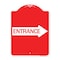 Signmission Designer Series Sign-Right Arrow Entrance, Red & White Aluminum Sign, 18" H, RW-1824-24234 A-DES-RW-1824-24234 - alternate 1